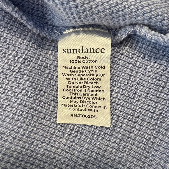 Sundance Blue Embroidered Larue Waffle Tee Size XL - Picture 9 of 11